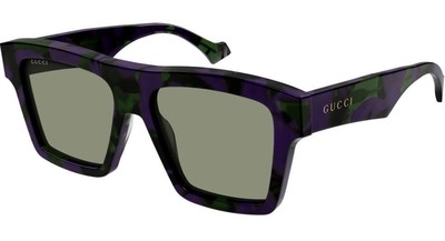 Pre-owned Gucci Gg0962s-014-55 Havana Havana Green