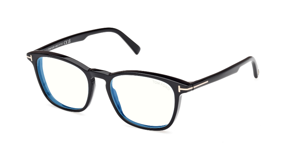 トムフォード Tom Ford FT5960-B 001 Shiny Black/Shiny Black Square Men's