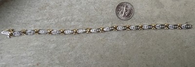 14k Gold 1ct Natural Diamond Tennis Link Bracelet Anniversary Gift 10grams