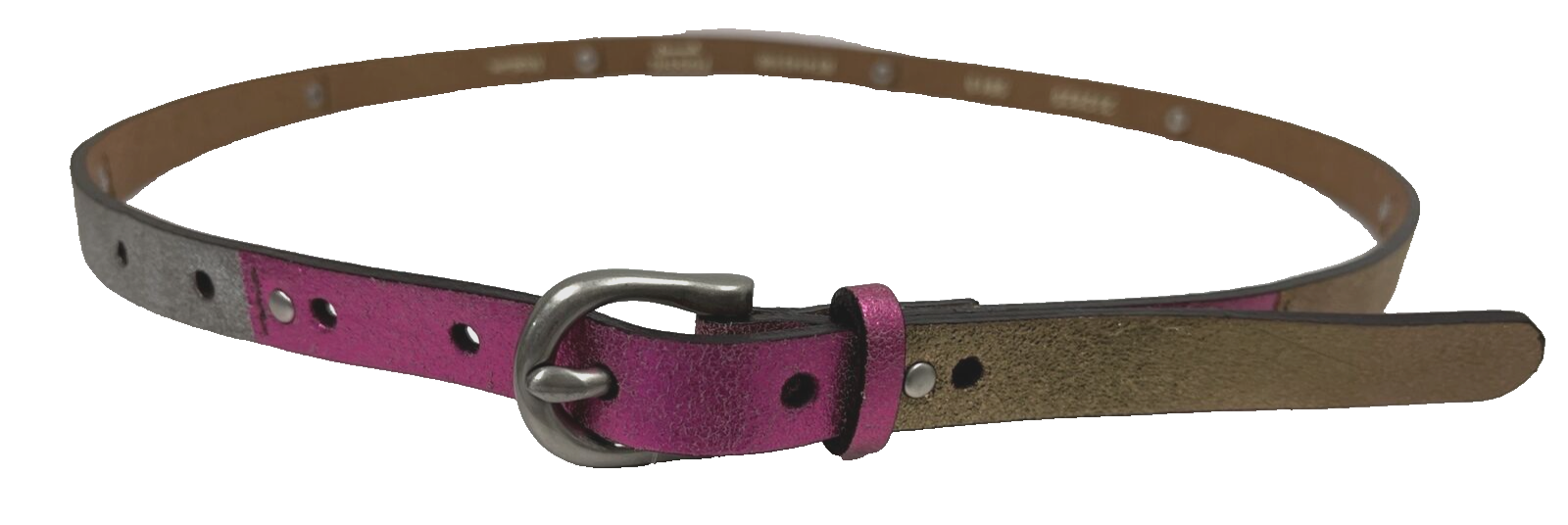 FOSSIL women\'s Metallic Gold Grommet Belt Fashion Accessory - SMALL 36\