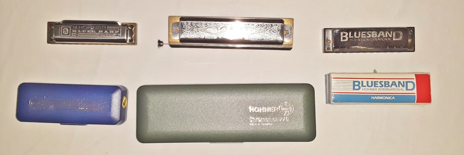 Lot: 3 Vintage Hohner Harmonicas & 3 Harmonica Instruction Guides