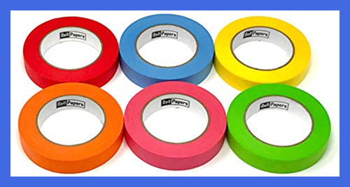 Really Long Colored Masking Tapes Pack Of 6 Each Tape Is 1