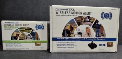 CHAMBERLAIN WIRELESS MOTION ALERT CWA2000 & ADD ON SENOR CWP1R SECURITY NEW NIB