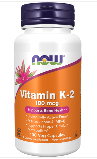 NOW Foods Витамин К-2, 100 мкг, 100 растительных капсул