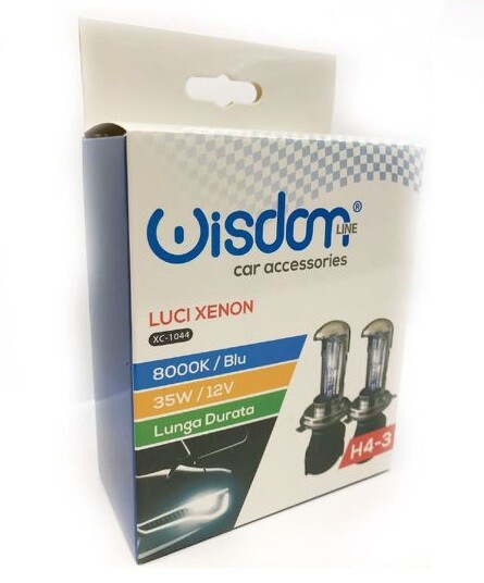 2 Lampadine Lampade Auto Xenon Xeno H4-3 8000K 35W 12V Blu XC-1044 wis