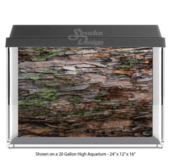 Realistic Tree Bark Mossy Polyester Fish Tank Glass Backdrop Aquarium Background