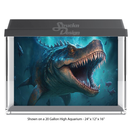 Roaring Sea Ocean Monster Polyester Fish Tank Glass Backdrop Aquarium Background
