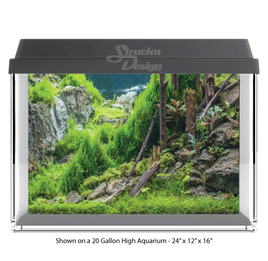 Detailed Rocky Mountain Polyester Fish Tank Glass Backdrop Aquarium Background