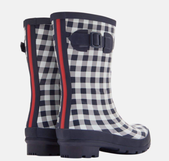 Joules - Mid Rain Boots - Molly Welly - Navy Blue Gingham