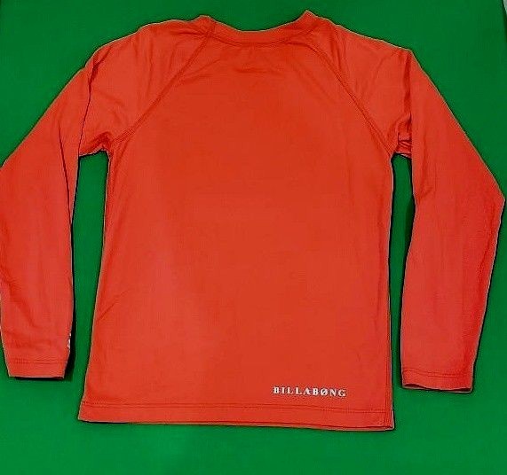 VGUC Boys/Girls BILLABONG Hawaii Red Orange Long Sleeve Rash Guard Size 12