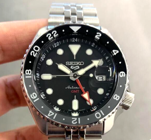Pre-owned Seiko 5 Sports ‘black Grape' Gmt Skx Re-interpretation Men's Watch Ssk001k1