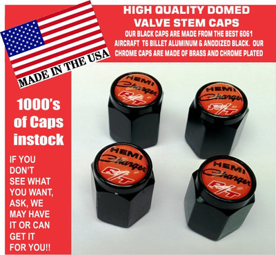 Billet Fits Dodge Charger Hemi RT SRT Hellcat  Orange Valve Stem Caps