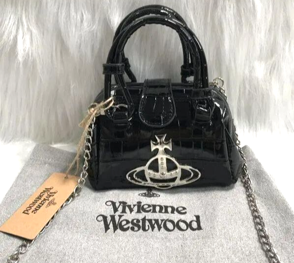 Vivienne Westwood Mini Shoulder Bag Handbag Black Leather Vivienne Westwood Mini Shoulder Bag Handbag Black Leather