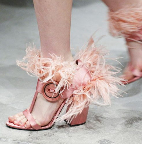 Occdient Womens High Heels Shoes Cross Lace Up Catwalk Feather Decoration Shoes