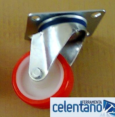 RUOTA PIROETTANTI PER ARMADIO CARRELLO RUOTE mm 30 x 100 h  portata 120 kg