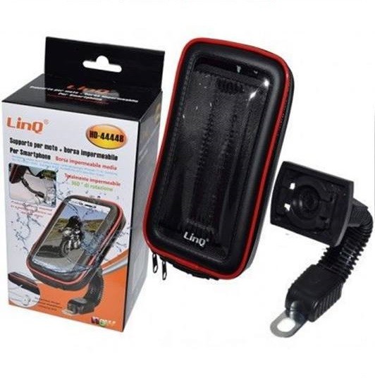 Supporto Staffa Smartphone Fino a 4,3" Per Moto Impermeabile Linq Hd-4444b
