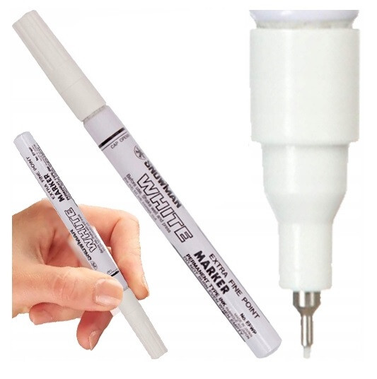 PENNARELLO MARCATORE PERMANENTE MARKER BIANCO PUNTA EXTRA FINE PROFESSIONALE