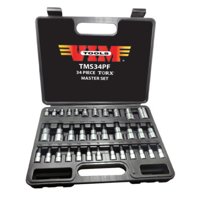 Vim Tools TMS34PF - 34 PC. Torx Master Set T10 - T60, E4 - E20, Tamper Proof Bit