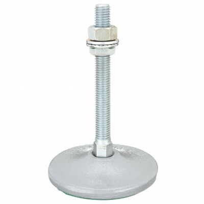 AIRLOC Leveling Mount: M12, 4 in Bolt Lg, 3 3/8 in Base Dia., 1600 lb