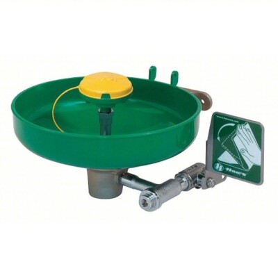HAWS Plumbed Eyewash Wall Mount Eyes Face Coverage Uncovered Plastic Bowl