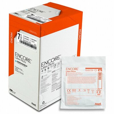 *50-Pairs* Ansell Encore Dermashield Micro Latex Surgical Size-8.5 Glove 5787006