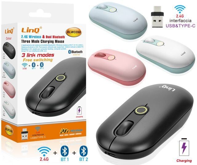 Mouse Dual-Mode Bluetooth e Wireless 2.4 GHz Blw3398 linq
