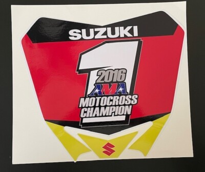 SUZUKI NOS RM-Z450L6/L7 PROMO #1 FRT PLATE ROCZEN '16 MOTOCROSS CHAMPIONSHIP WIN