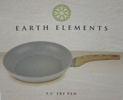 Earth Elements 9.5'' Fry Pan  Non-Stick Frying Pan Cream w/ Gray Speckle EE24F01