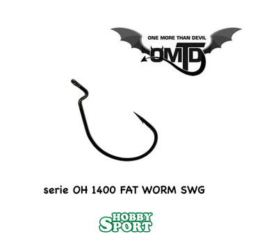 AMI OMTD FAT WORM SWG SERIE OH 1400 SIZE 3/0 SPINNING BLACK BASS