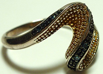DESIGNER SIGNED MODERN STERLING SILVER BLUE DIAMOND DOT DOTTED RING BAND SZ 11.5