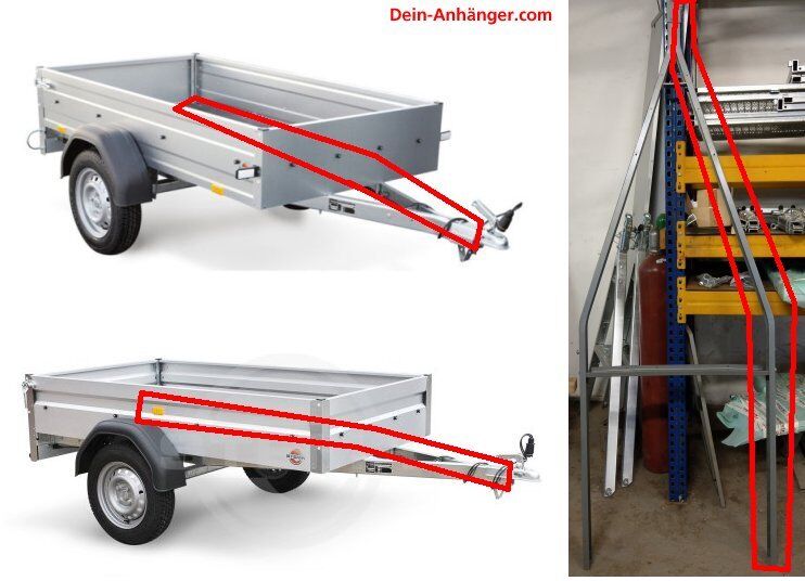 Zuggabel Zugholm links Stema für PKW Anhänger Opti Basic FT 750 201x108 Kasten