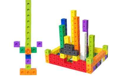 Linking Cubes - Set of 100 - Math Manipulatives for Construction and Early Math 