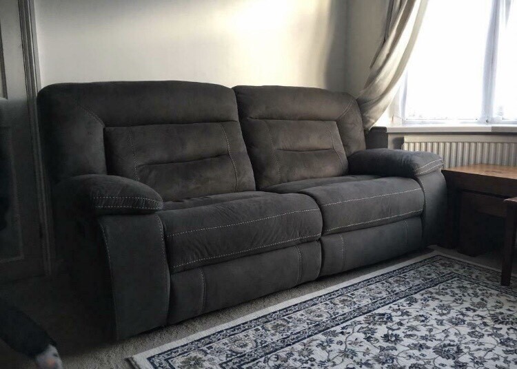 Harvey’s Kinman Reclining Sofa in Gun Metal Grey in Luton