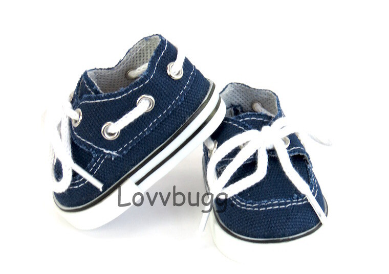 Navy Boat Sneakers for American Girl Boy 18" Doll Shoes EASY FREESHIP ADDS LovvU