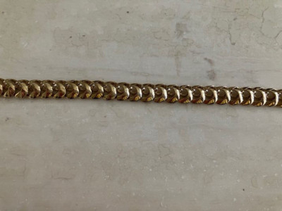Solid 14k Yellow Gold 10mm Chain 16'' Italy Heavy-over 32 Grams!
