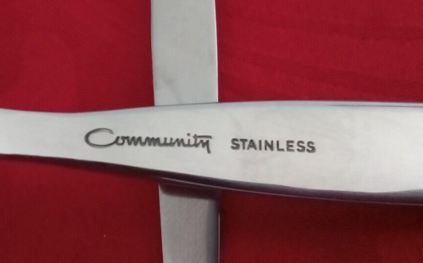 Oneida Community 18/8 stainless Frostfire 7 serving pieces EUC polished