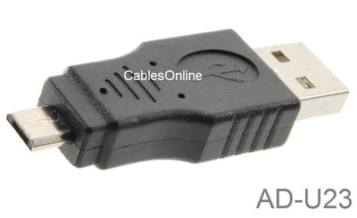 USB 2.0 A-Type Male to Micro-B Male Adapter, CablesOnline AD-U23