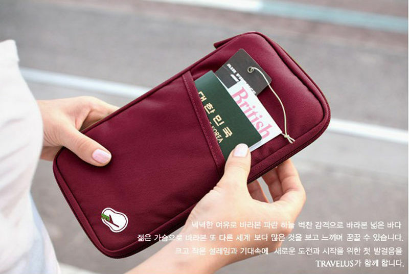 Family Travel Wallet Passport Holder RFID Blocking Document Organizer Bag Case