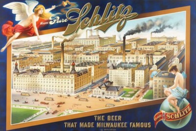 Schlitz Beer Brewery, Milwaukee WI NEW Sign - 12x18'' USA STEEL LG Size  3 lbs