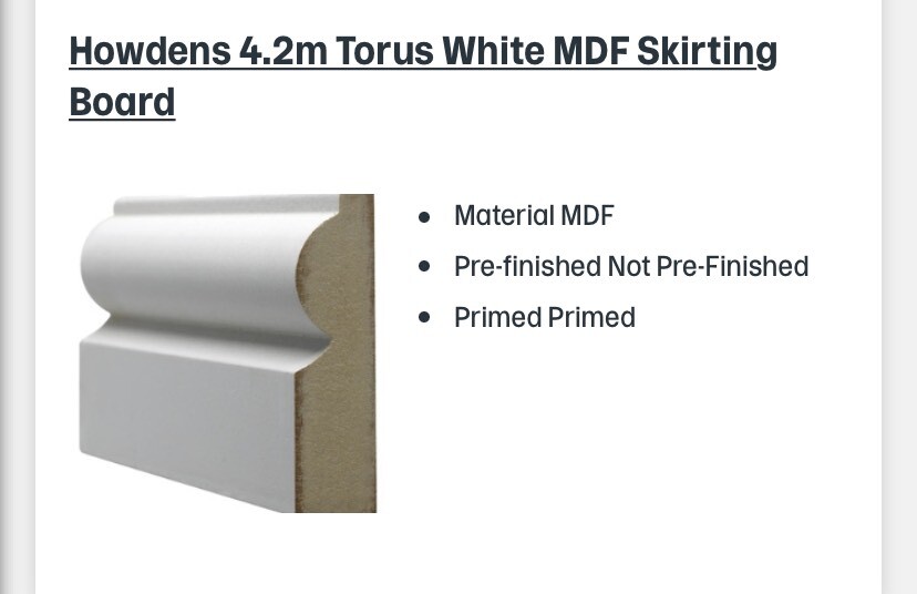 Howdens Torus skirting primed in Uddingston, Glasgow Gumtree