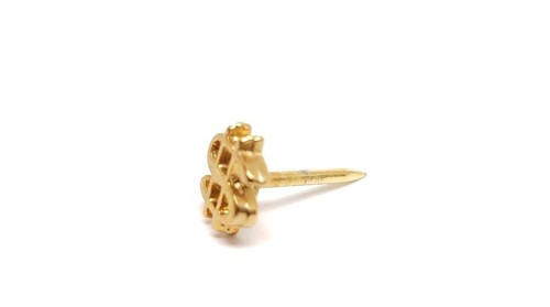 Dollar Sign Pin Money Tie Tack Gold Tone