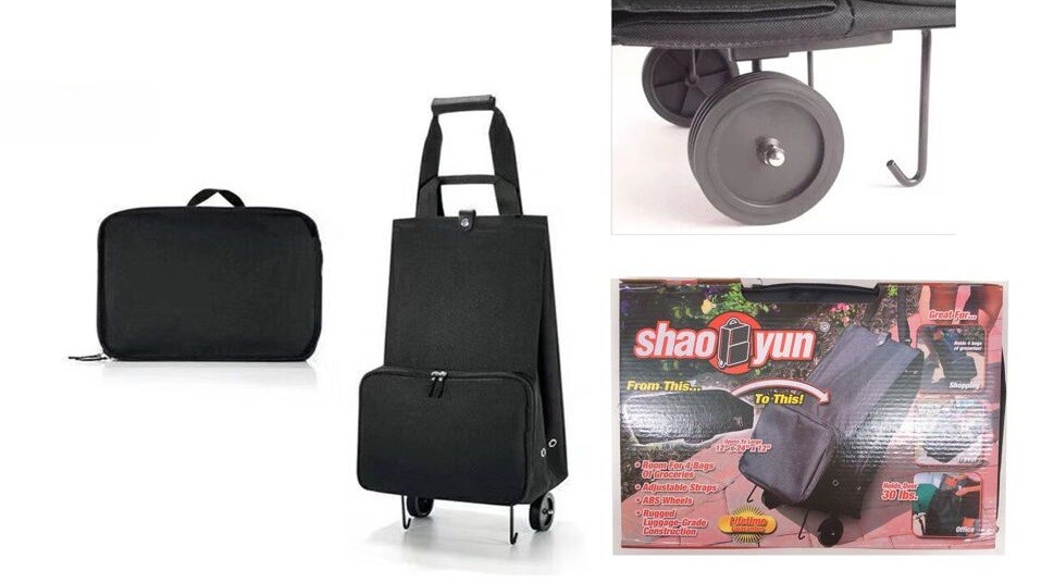 Carrello Shopping Trolley Pieghevole in Oxford Con Ruote Spesa Valigetta cir