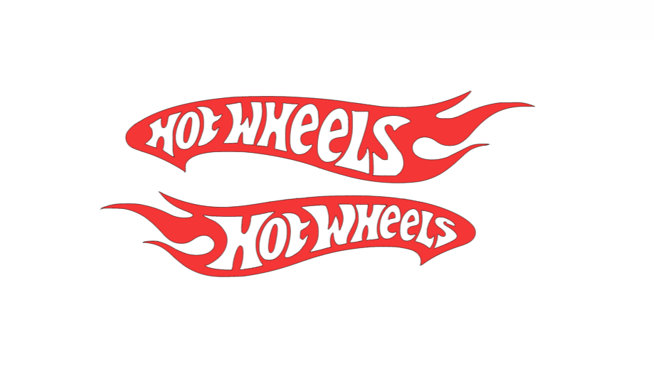 Large Hot Wheels Flames Car Body Vinyl Sticker Decals - Set of 2 - Left / Right