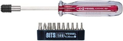 VESSEL Torx Screwdriver Set (w/10 bits) Short bit interchangeable TD-6310TX F/S