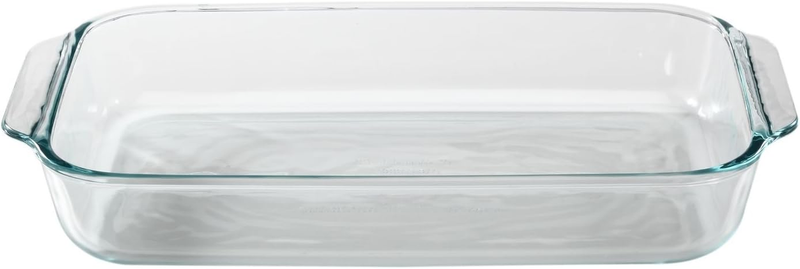 Basics 3 Quart Glass Oblong Baking Dish, Clear 8.9 Inch X 13.2 Inch - 3 Qt