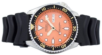 Pre-owned Seiko Skx Automatic Divers 200m Japan Made Orange Dial Skx011j1 Mens Watch