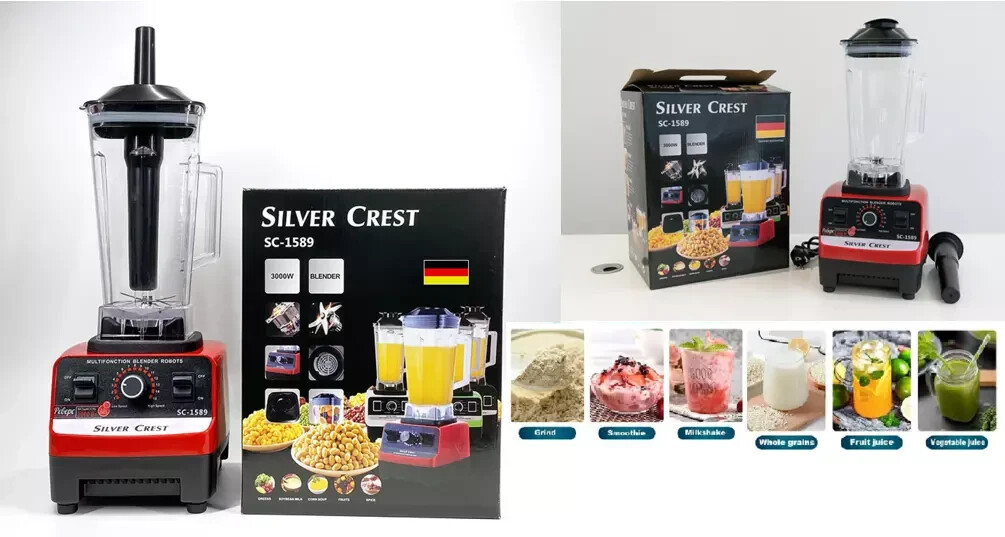 Silver Crest SC-1589 赤いブレンダー New Silver Crest SC-1589 Red 4500W Multifunction Blender