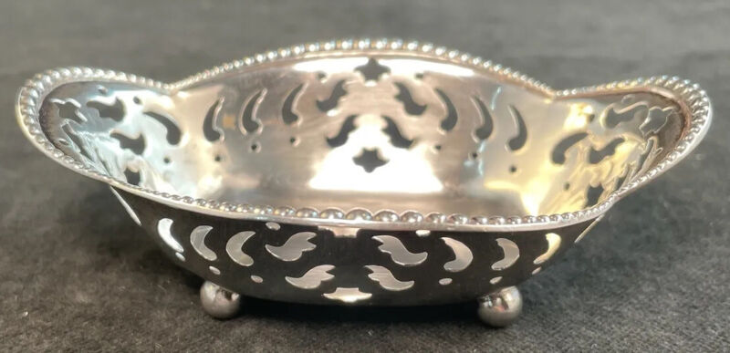 Tiffany Sterling Silver Pierced Candy / Nut Dish No Monogram VG condition