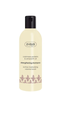 ZIAJA CASHMERE STRENGTHENING HAIR SHAMPOO ACTIVE MOISTURISING AND VOLUME