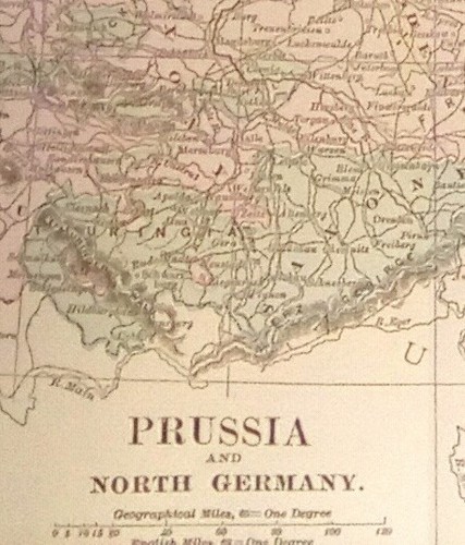 Antique Map Prussia 1894 Chambers Encyclopedia Collier Atlas 1890s 11